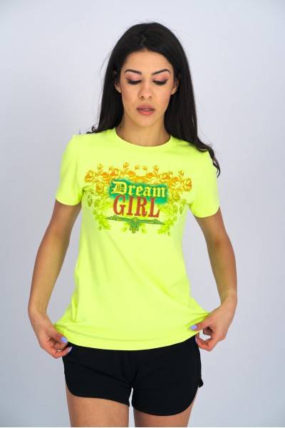 Tricou dama Dream Girl fosforescent