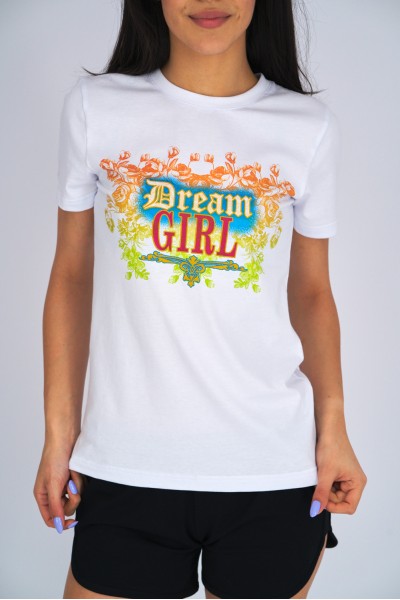 Tricou dama Dream Girl alb