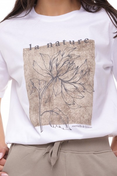 TRICOU DAMA 7962 ALB / BEJ TRICOU DAMA 7962 ALB / BEJ